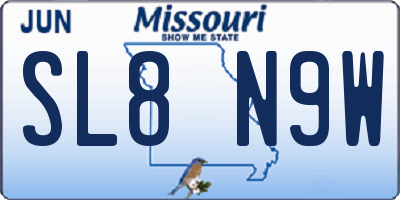 MO license plate SL8N9W