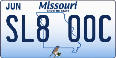 MO license plate SL8O0C