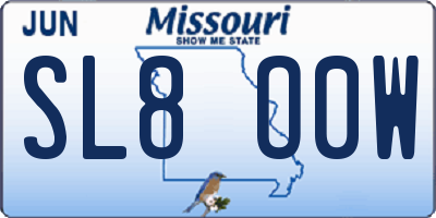 MO license plate SL8O0W