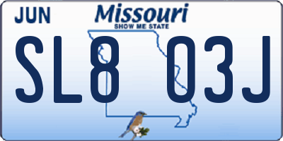 MO license plate SL8O3J