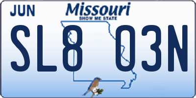 MO license plate SL8O3N