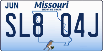 MO license plate SL8O4J