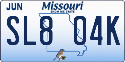 MO license plate SL8O4K