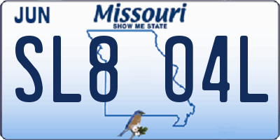 MO license plate SL8O4L