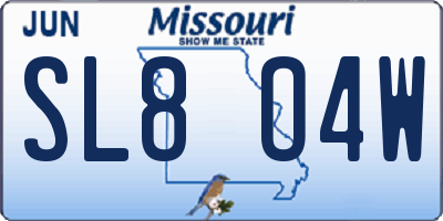 MO license plate SL8O4W