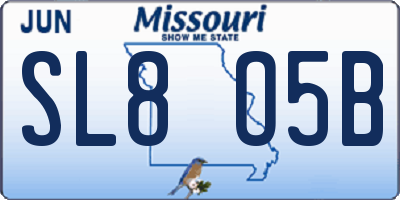 MO license plate SL8O5B
