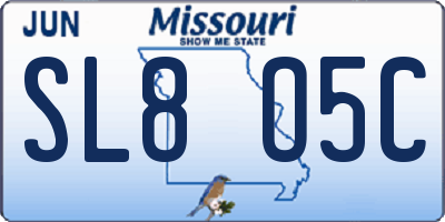 MO license plate SL8O5C