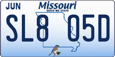 MO license plate SL8O5D