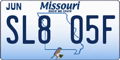 MO license plate SL8O5F