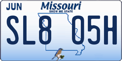 MO license plate SL8O5H