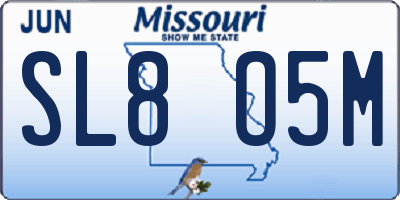 MO license plate SL8O5M