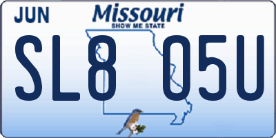 MO license plate SL8O5U