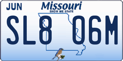 MO license plate SL8O6M