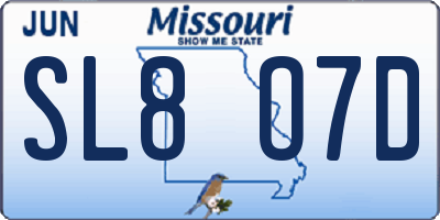 MO license plate SL8O7D