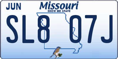 MO license plate SL8O7J