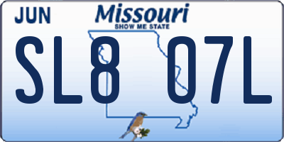MO license plate SL8O7L