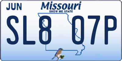 MO license plate SL8O7P