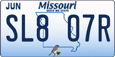 MO license plate SL8O7R