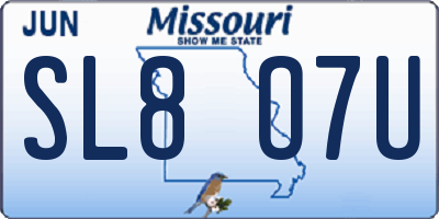 MO license plate SL8O7U
