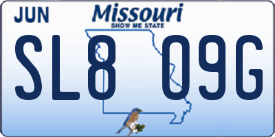 MO license plate SL8O9G