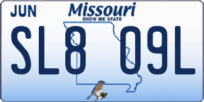 MO license plate SL8O9L