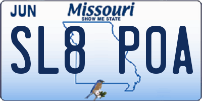 MO license plate SL8P0A