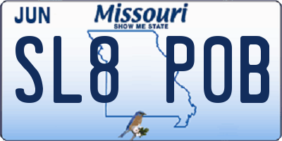 MO license plate SL8P0B