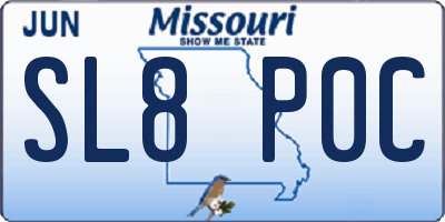 MO license plate SL8P0C
