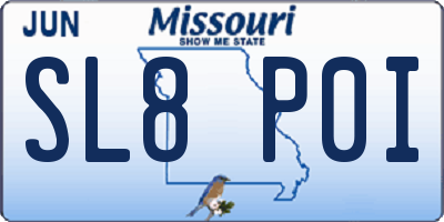 MO license plate SL8P0I