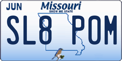 MO license plate SL8P0M