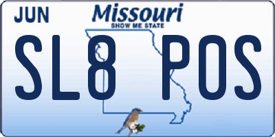 MO license plate SL8P0S
