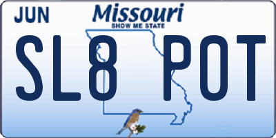 MO license plate SL8P0T