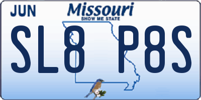 MO license plate SL8P8S