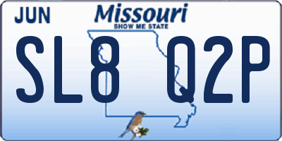 MO license plate SL8Q2P