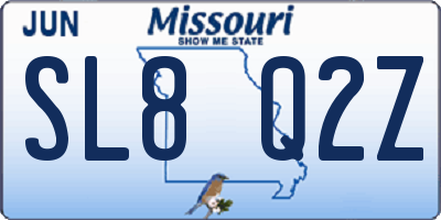 MO license plate SL8Q2Z