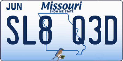 MO license plate SL8Q3D