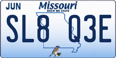 MO license plate SL8Q3E