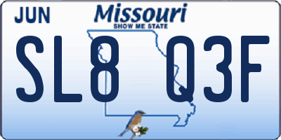 MO license plate SL8Q3F