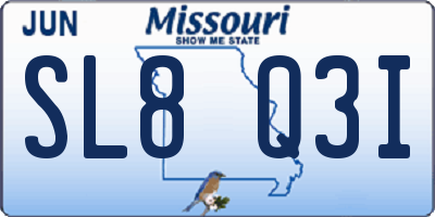 MO license plate SL8Q3I