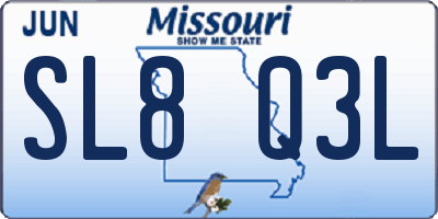 MO license plate SL8Q3L