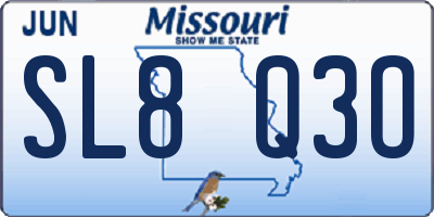 MO license plate SL8Q3O