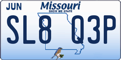MO license plate SL8Q3P