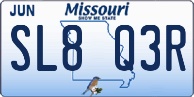MO license plate SL8Q3R