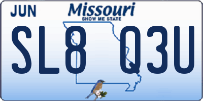 MO license plate SL8Q3U