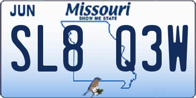 MO license plate SL8Q3W