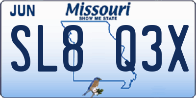 MO license plate SL8Q3X
