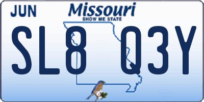 MO license plate SL8Q3Y