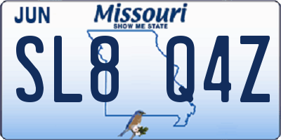 MO license plate SL8Q4Z