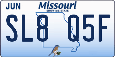 MO license plate SL8Q5F