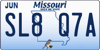 MO license plate SL8Q7A
